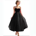 Elegant black strapless tulle evening gown with layered mesh and high-waisted design - US size 2 (S) / Bottoms / Black