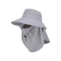 Chapeau de soleil extérieur gris clair avec large bord, masque et cape de protection cou - Gris clair