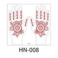 Temporary Henna Tattoo Sticker Red Lace Hand Design Waterproof Body Art Decor HN-008 - 220X210MM / HN-008