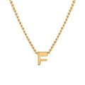 Collana con pendente lettera F in oro lucido e catena a corda per donna - Lettera F