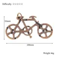 Bronze-Fahrrad-Metallpuzzle mit detaillierten Maßen und 5-Sterne-Schwierigkeitsgrad-Anzeige - Großes Fahrrad