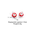 Detail of evil eye charms showing 11.1mm outer diameter and 1.5mm hole for DIY jewelry - Silver - Red Evil Eye