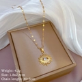 Goldene Evil Eye Halskette mit Zirkonia-Anhänger und O-Kette auf Seidenhintergrund - Böser Blick Anhänger (E101) / Gold (E101)