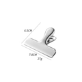 Strong stainless steel T-shape food sealing clip with 7.8cm width in brushed metal finish - T-Shaped Clip-Silver