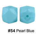 Perle da dentizione ottagonali in silicone blu perlato 17mm per gioielli fai da te - 54# Blu Perlato