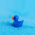 Miniature blue resin duck figurine with orange beak measuring 1.6cm by 1.8cm for decor - Dark Blue