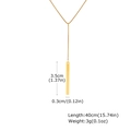 Minimalist gold Y-shape box chain necklace with a polished bar pendant, 40cm length - Gold