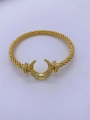 Pulsera de cable trenzado en oro de 18K con cierre de luna y circonitas brillantes - Oro de 18K / Dorado
