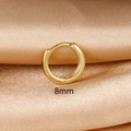 Minimalist 18k gold polished 8mm hoop earring on elegant champagne silk fabric - 1PC / 8mm / Gold