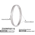 Bracelet en acier inoxydable poli argenté avec zircons géométriques incrustés - Style Micro-incrustation en Triangle Argenté (Z569)