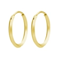 Orecchini a cerchio geometrici minimalisti con finitura dorata lucida per donna - 10mm / Oro