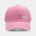 Rosa Baseballkappe aus gewaschener Baumwolle mit weißem mimi-Stickmuster - Verstellbar / Rosa