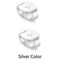Pair of S925 sterling silver butterfly earring backs in plain silver finish - Disc / 5mm / Silver