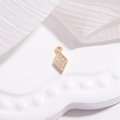 Vergoldeter S925 Sterling Silber Rhombus Anhänger mit Zirkonia für DIY Schmuckherstellung - Raute / Gold