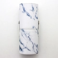 Zylindrischer Make-up-Pinselhalter aus PU-Leder mit Marmormuster und Druckknopf - Marmor