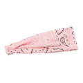 Pink high-elastic sports headband for men featuring black paisley pattern print - Pink