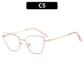 Occhiali chic a gatto con montatura in metallo dorato e accenti rosa da donna, modello C5 - C5-Rosa e Oro