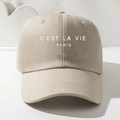 Minimalistische beige C'EST LA VIE PARIS honkbalpet van katoen voor outdoor sporten - Khaki