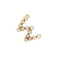 Artistic gold-plated alphabet pendant with white and pink pearls for necklaces - Letter W-Pink