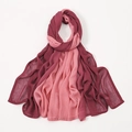 Detail of soft burgundy and pink gradient modal fabric with smooth edge stitching - 6# Purple Rose Red + Pink