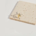 Anello a doppio strato con stelle in oro e argento su base di pietra beige - Stile Stella a Croce (JZ0534)