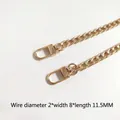 Light gold metal handbag chain strap with swivel hooks, 2mm wire diameter and 8mm width - A3 Small NK Chain / 60CM