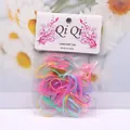 Set de gomas de pelo desechables colores macaron de alta elasticidad 4# Spring - Color Primavera