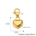 Ciondolo a cuore placcato oro 18k con chiusura a moschettone in acciaio inossidabile - Ciondolo a Cuore Dorato (Ciondolo Solo (Senza Catena)) / 1.2x1.2cm / Oro