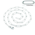Polished stainless steel cross chain necklace with 14.5x4.5mm link size silver finish - Round Wire Long Cross Chain / Bracelet 20CM / Steel