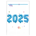 Sky blue 16-inch 2025 foil number balloons set of 4 pieces for New Year party decor - 16" / Candy Blue