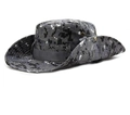 Outdoor digital camouflage boonie hat in grey and black with wide brim and side vents - Digital Grey