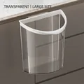 Grande cestino trasparente da cucina a parete con bordo bianco per ante di armadi - Grande / Trasparente