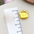Golden alloy lucky cat charm with peace symbol and colorful enamel tiger features - Tiger Head Peace Pendant