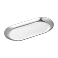 Vassoio ovale minimalista in acciaio inossidabile argento lucido per i gioielli - Grande-30x12cm / Argento