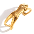 Artistic gold female body silhouette open cuff bracelet in polished stainless steel - Gold
