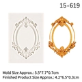 European vintage frame silicone mold for cake decor with baroque relief design - 15-619 Grey