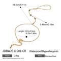 Bracciale ad anello in acciaio inossidabile dorato con zirconi colorati e misure - Bracciale Schiavo con Pietre Preziose Multicolore (JDBW2311001-CR) / Oro