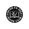 Round black enamel book club lapel pin with silver plant motifs and text detail - Found Family Book Club (QHXZ2628)