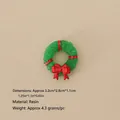Miniature Christmas wreath with red bow for DIY festive dollhouse and tree decoration - No.72 - 3.2cm Resin Christmas Wreath