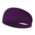 Diadema deportiva elástica color púrpura oscuro con suave textura de punto - Púrpura oscuro