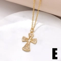 Collana con ciondolo a croce placcata oro con zirconi bianchi e catena a maglia fine E - Crocifisso Pavé Cavo / Oro