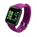 116 Plus smart fitness tracker with purple silicone strap and color digital display screen - Purple