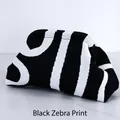 Knitted cloud clutch bag featuring black and white zebra stripes with magnetic closure - Black and White Irregular (Black Zebra Print)