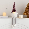 50cm Pink sequin Christmas gonk gnome with glowing nose and long legs for decor - Large Dark Red Light-up Long Leg Gnome