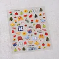 Stickers à ongles dessin animé automne avec feuilles d'érable et motifs pull cosy - TS-3832 Objets d'Automne