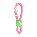 Pink and green silicone braided keychain with Sakura and Lemon lettering design - Sakura Rose Red