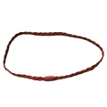 Detailed view of a brown woven hat band accessory featuring a retro ethnic style strap - One Size / Fine Braid