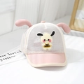 Detalle de gorra de malla rosa para bebé con orejas 3D y parche de cachorro - 48cm (Recomendado 6-20 Meses) / Rosa