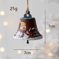 Christmas iron bell pendant with snowman motif, 7cm vintage metal holiday decoration - Type C-Cyan Snowman
