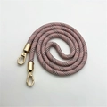 Tracolla regolabile intrecciata rosa e nera con moschettoni dorati per borse - Rosa
